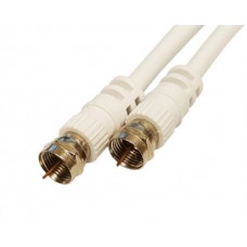 White 5 m F to F Screw Type Fly Lead